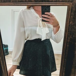 White blouse with lace detailing